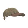 Harris Tweed Brungton Baseball Cap Leather Peak Hunter Green
