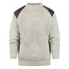 Highland Club Wollen Swaledale Trui Light Grey Welsh Donker Leer