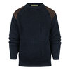 Highland Club Wollen Swaledale Trui Navy Donker Leer