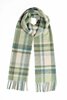 Foxford Lamswollen Sjaal Green Turquoise Cream Tartan