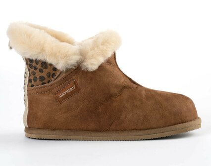 Shepherd pantoffels Bella Antique Cognac Leopard