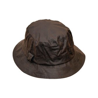 Walker en Hawkes Hanford Wax Bucket Hat Bruin