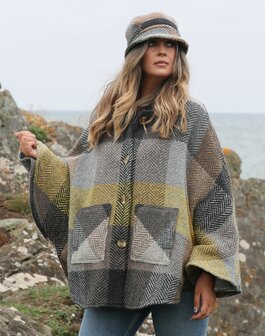 Branigan Weavers Wollen Cape Holly Mustard Grey