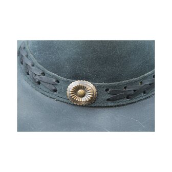 Walker en Hawkes Leather Outback Antique Explorer Hat Black