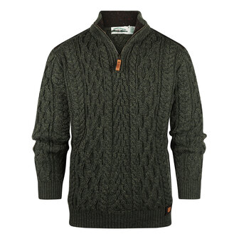 Aran Crafts Wollen trui Curracloe Army Green