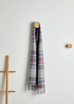 Foxford Lamswollen Sjaal Damask Grey Tartan