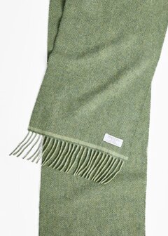 Foxford Lamswollen Sjaal Green Herringbone
