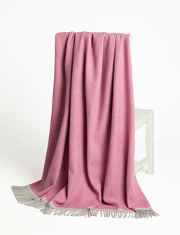 Foxford Lamswollen Cashmere Deken Pink