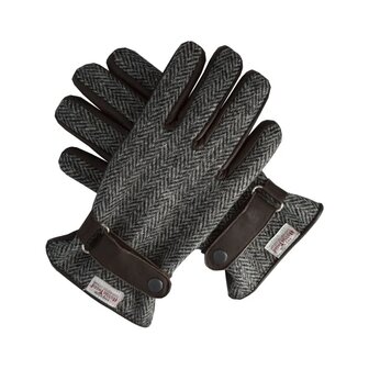 Walker en Hawkes Harris Tweed Hallbrook Handschoenen Steel Grey