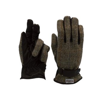 Walker en Hawkes Harris Tweed Hallbrook Handschoenen Charcoal
