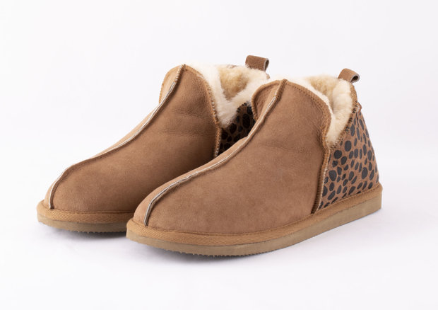 Shepherd pantoffels Annie Chestnut Leopard