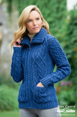 Aran Crafts Vest Waterford Marl Blue