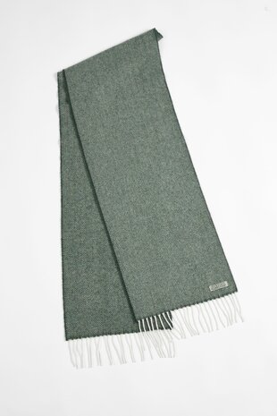 Foxford Lamswollen Sjaal Dark Green Herringbone