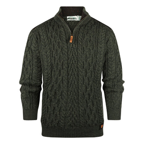 Aran Crafts Wollen trui Curracloe Army Green