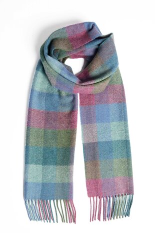 Foxford Lamswollen Sjaal Damask Green Turquoise