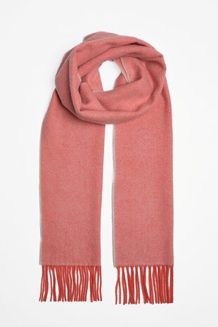 Foxford Lamswollen Sjaal Paprika Champagne Herringbone