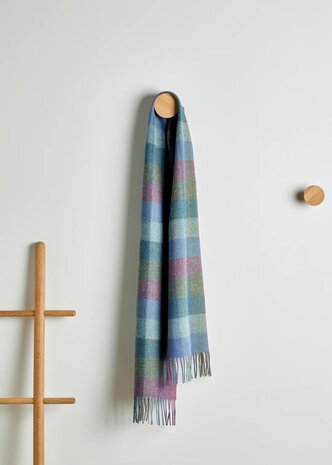 Foxford Lamswollen Sjaal Damask Green Turquoise