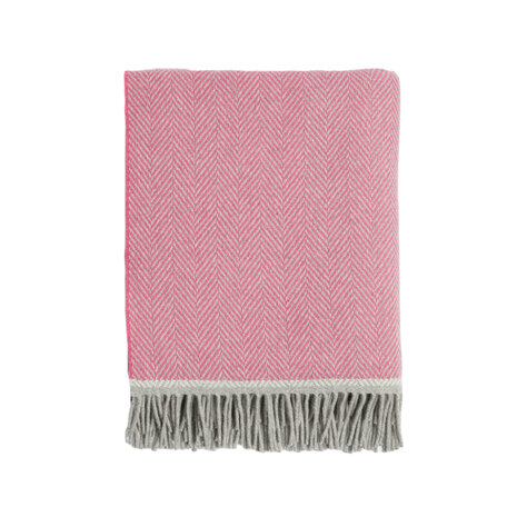 Foxford Lamswollen Cashmere Deken Pink