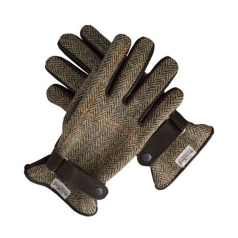 Walker en Hawkes Harris Tweed Hallbrook Handschoenen Charcoal