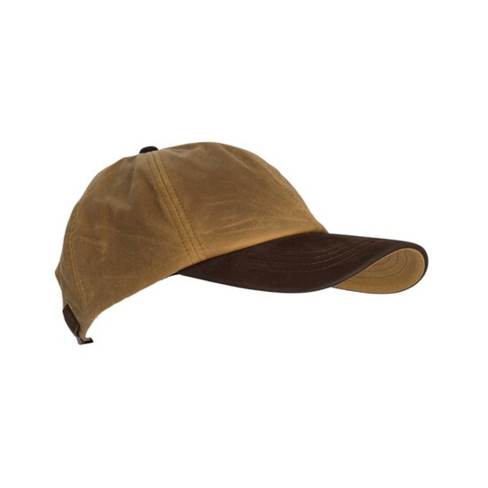 Walker en Hawkes Stallington Wax Baseball Cap Leren Klep Beige