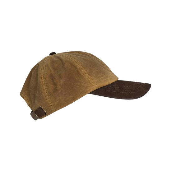 Walker en Hawkes Stallington Wax Baseball Cap Leren Klep Beige