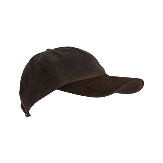 Walker en Hawkes Stallington Wax Baseball Cap Leren Klep Bruin