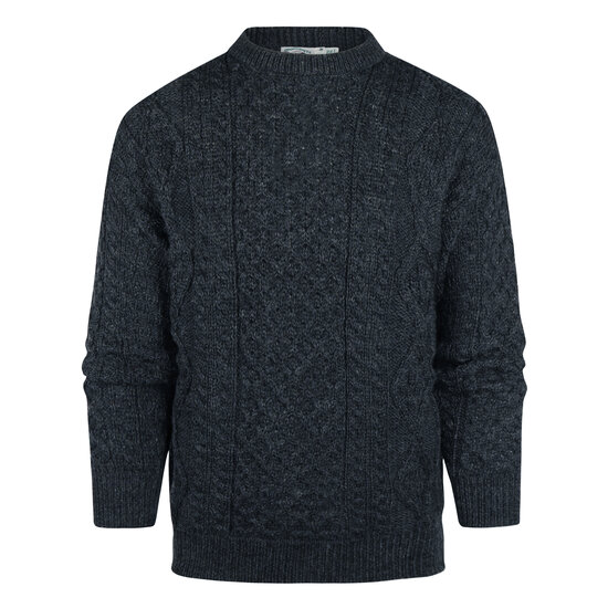 Aran Crafts (Uniseks) Wollen Kabeltrui Inis M&otilde;r Charcoal