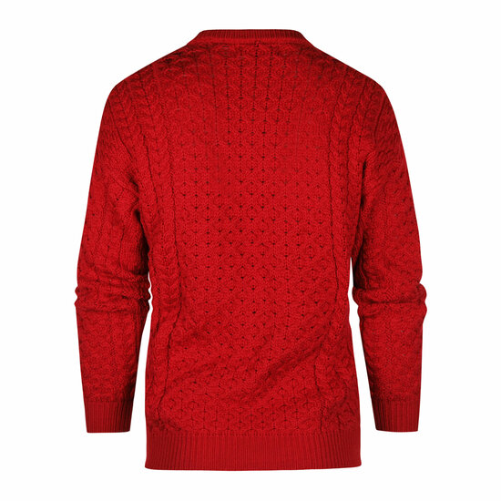 Aran Crafts (Unisex) Merinowollen Kabeltrui Kildare Cherry 