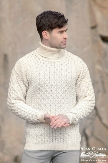 Aran Crafts (Uniseks) Merinowollen Coltrui Carrick Natural