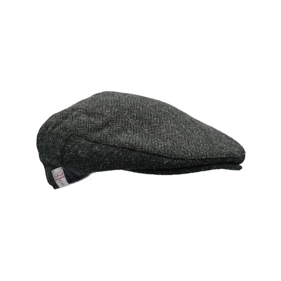 Walker en Hawkes Harris Tweed Oakmoor Flat Cap Gun Metal