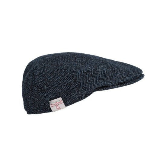 Walker en Hawkes Harris Tweed Oakmoor Flat Cap Midnight Blue
