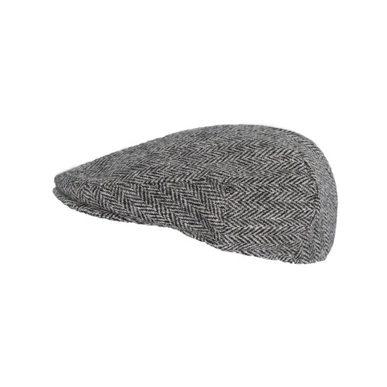 Walker en Hawkes Harris Tweed Oakmoor Flat Cap Steel Grey