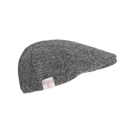 Walker en Hawkes Harris Tweed Oakmoor Flat Cap Steel Grey