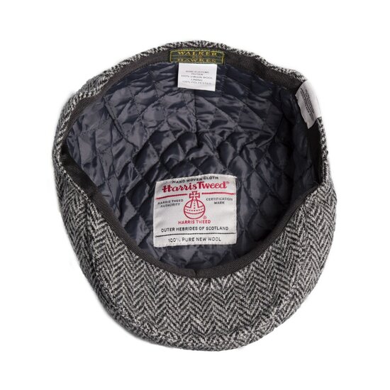 Walker en Hawkes Harris Tweed Oakmoor Flat Cap Steel Grey