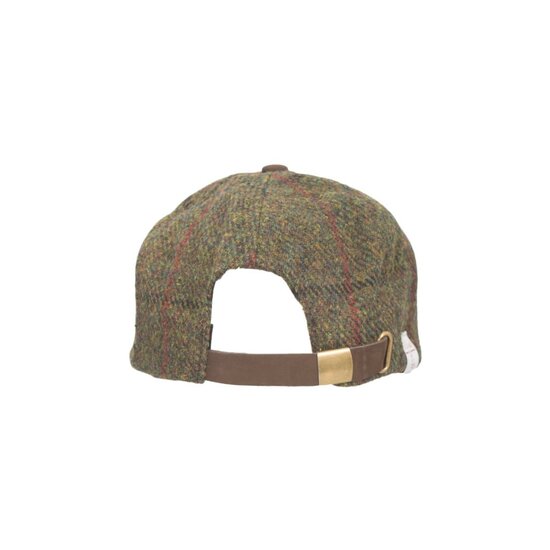 Walker en Hawkes Harris Tweed Brungton Baseball Cap Leren Klep Hunter Green