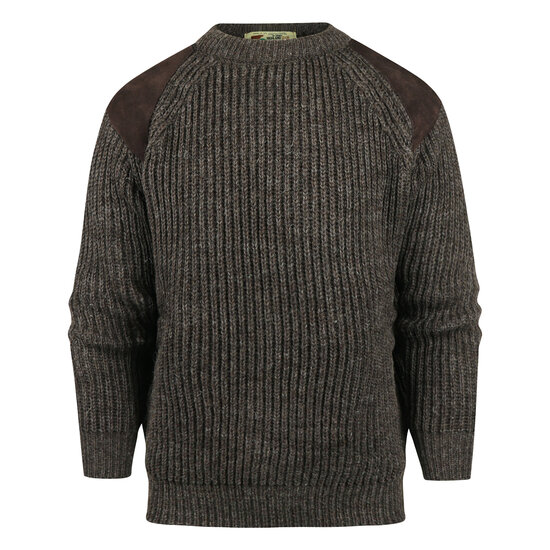 Highland Club Wollen Swaledale Trui Dark Grey Welsh Donker Leer