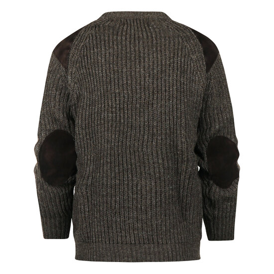 Highland Club Wollen Swaledale Trui Dark Grey Welsh Donker Leer