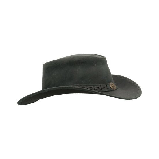 Walker en Hawkes Leather Outback Antique Explorer Hat Black