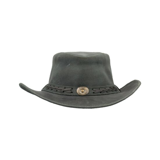 Walker en Hawkes Leather Outback Antique Explorer Hat Black