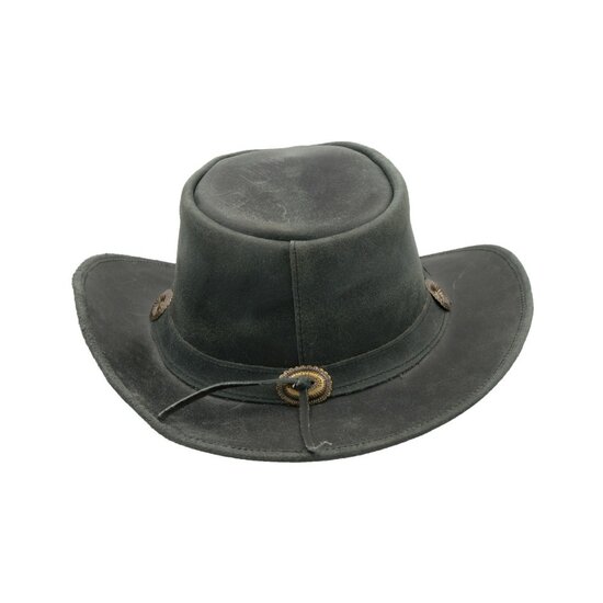 Walker en Hawkes Leather Outback Antique Explorer Hat Black