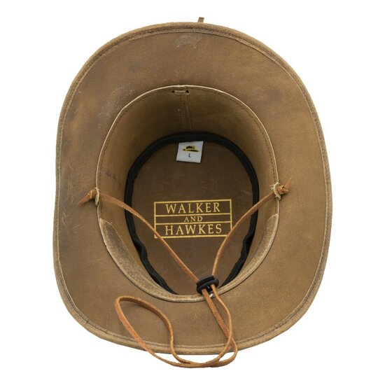 Walker en Hawkes Leather Outback Antique Explorer Hat Light Brown