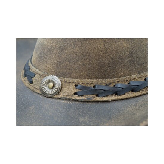 Walker en Hawkes Leather Outback Antique Explorer Hat Light Brown