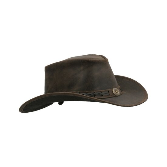 Walker en Hawkes Leather Outback Antique Explorer Hat Dark Brown