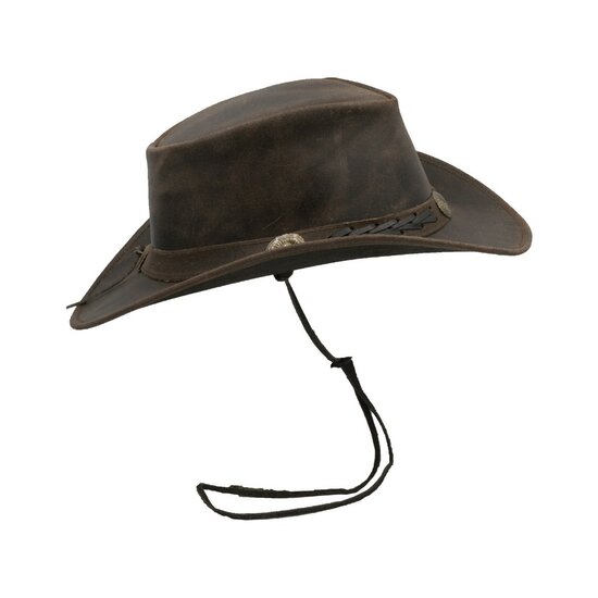 Walker en Hawkes Leather Outback Antique Explorer Hat Dark Brown