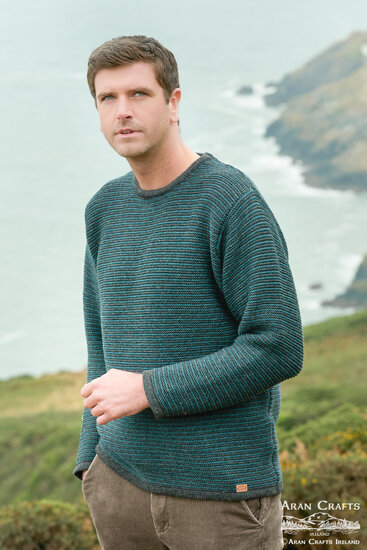 Aran Crafts Wollen trui Belmullet Peacock Mix