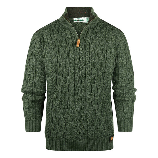 Aran Crafts Wollen trui Curracloe Army Green