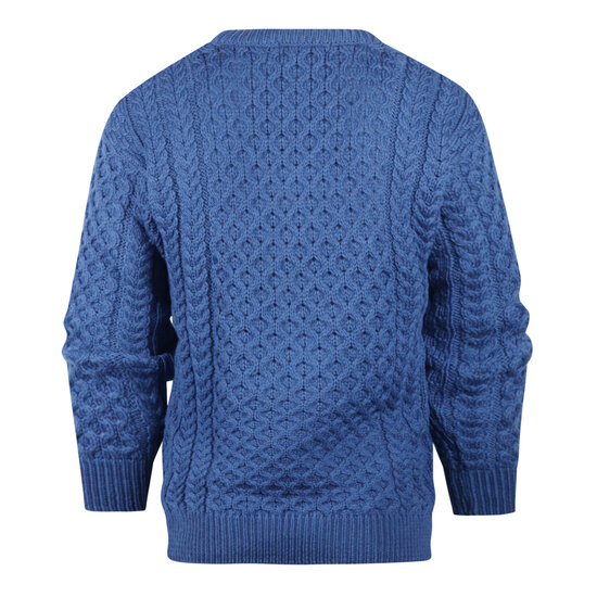 Aran Crafts (Unisex) Merinowollen Kabeltrui Kildare Denim