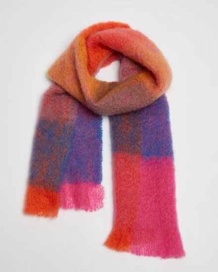 Foxford Mohair Grote Sjaal Flame Pink