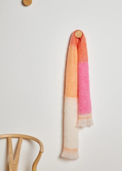 Foxford Mohair Grote Sjaal Pink Orange