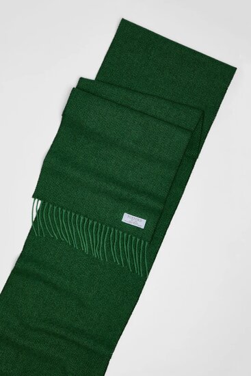 Foxford Lamswollen Sjaal Forest Green Herringbone